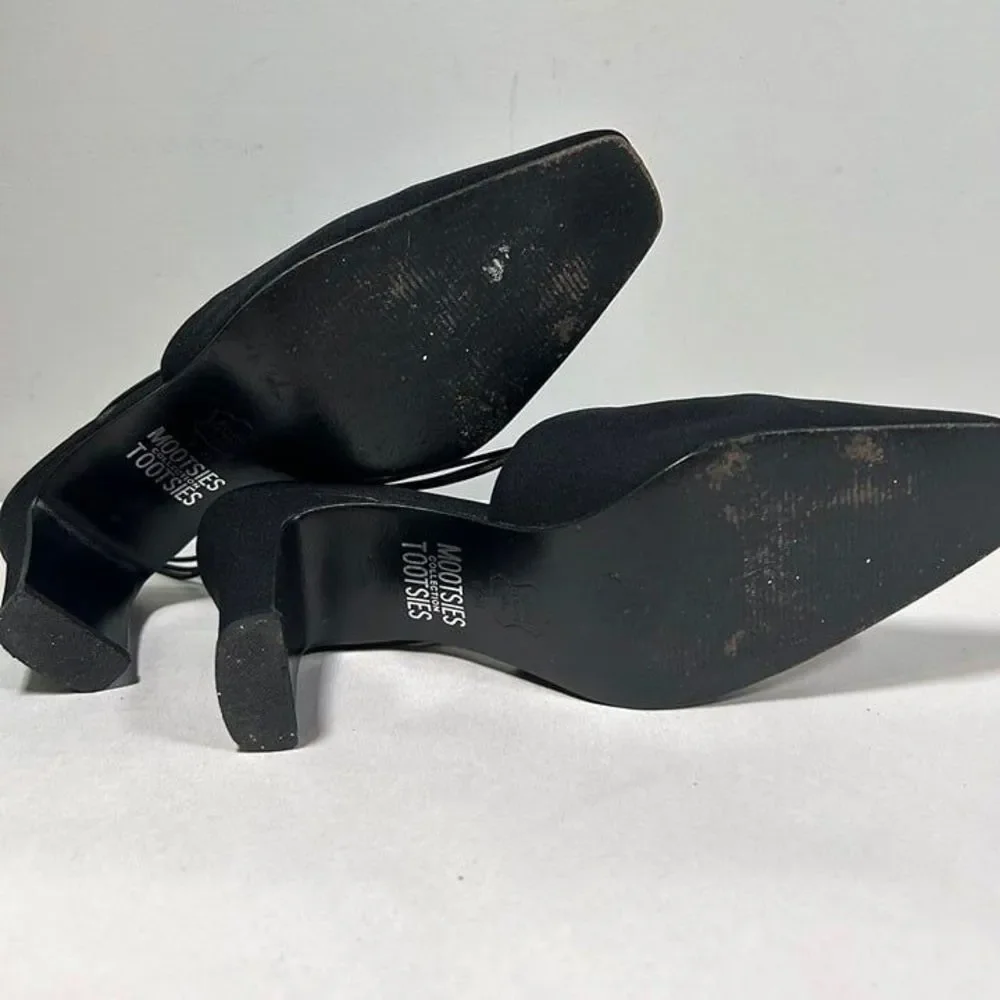 Mootsies‎ Tootsies Keena Sling Back Heels Womens 8.5 Black